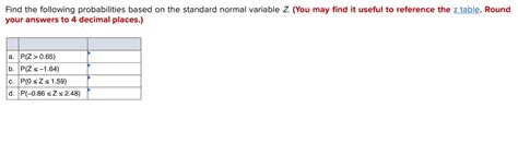 Solved Find the following probabilities based on the | Chegg.com 