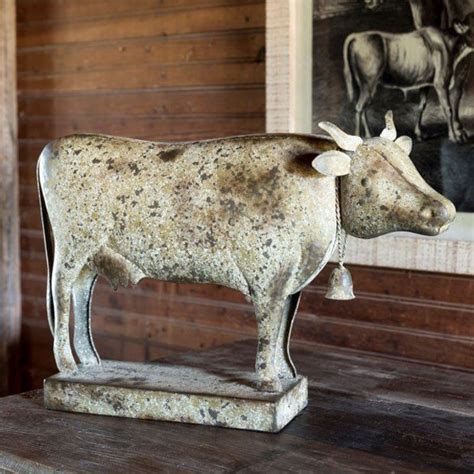 Folk Art Distressed Metal Cow Metal Cow Cow Decor Folk Art