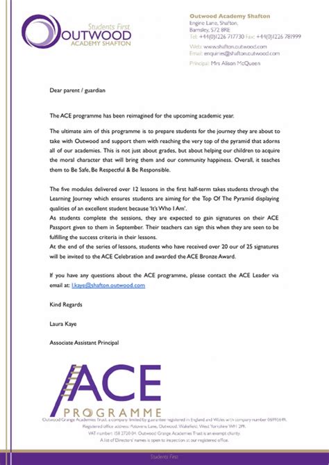 ACE Programme Outwood Academy Shafton