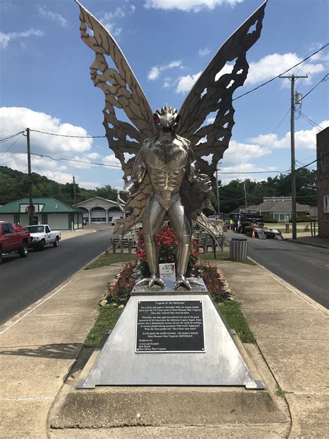 The Mothman statue in Point Pleasant, WV : r/pics