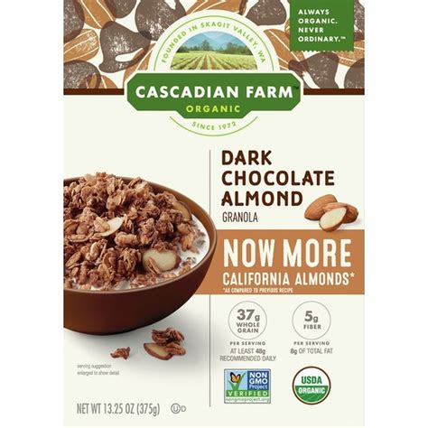 Cascadian Farm Granola Organic Dark Chocolate Almond Oz From