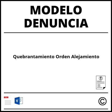 Modelo De Denuncia WORD Y PDF Plantillas Y Formatos