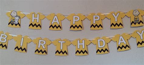 Charlie Brown Birthday Banner, Peanuts Birthday Banner, Charlie Brown ...