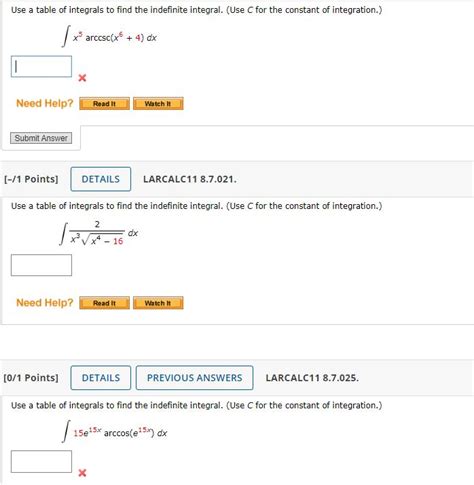 Solved Use A Table Of Integrals To Find The Indefinite Integral