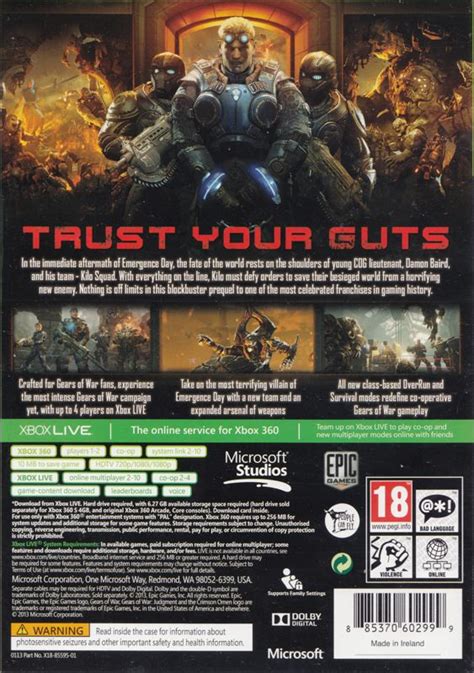 Gears Of War Judgment Cover Or Packaging Material Mobygames