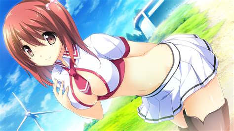 Wallpaper Illustration Anime Cartoon Cleavage Visual Novel Skirt