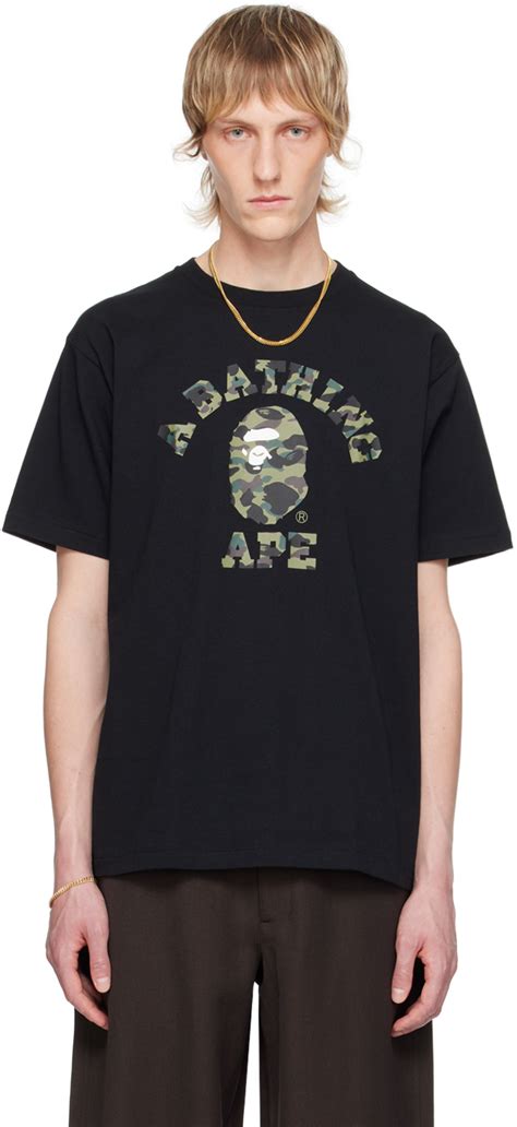 Bape Black St Camo College T Shirt Ssense Canada