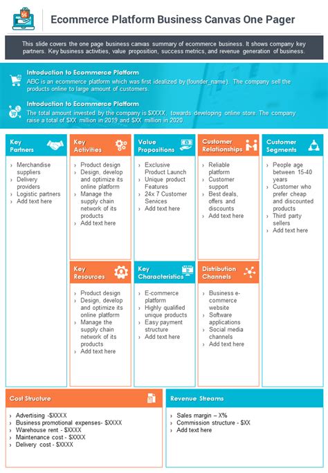 One Pager Presentation Template Prntbl Concejomunicipaldechinu Gov Co