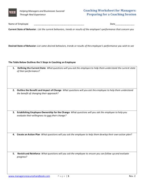 9 Coaching Worksheet In Pdf Db Excel