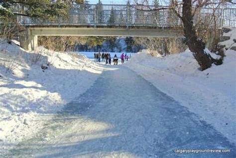 Skating at Bowness Park Lagoon - calgaryplaygroundreview.com