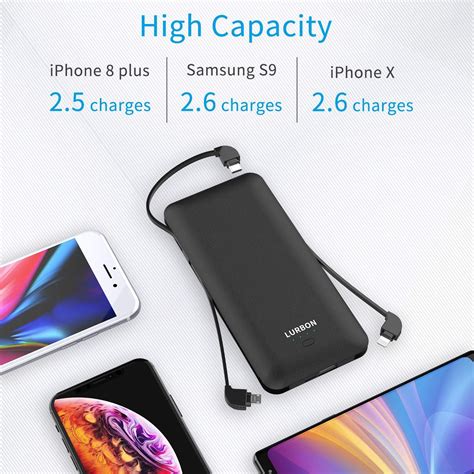 10000 Mah Portable Charger Power Bank Ultra Slim External Battery Pack With Built In Ac Plug