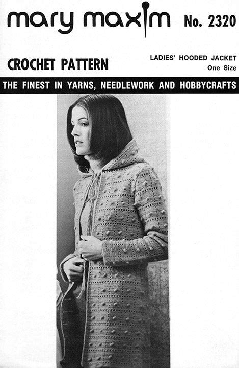 Ladies Hooded Jacket Pattern Mary Maxim Ltd