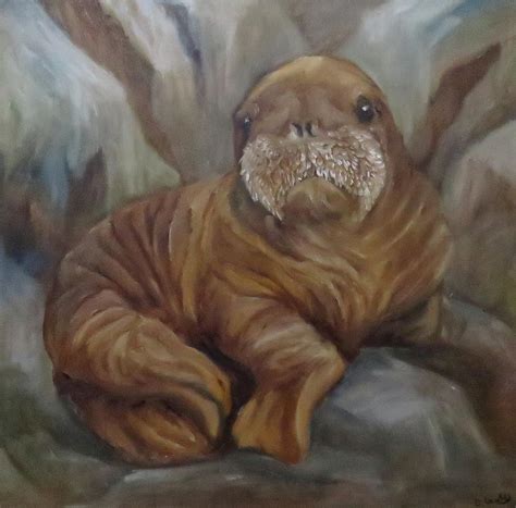 Baby Walrus Painting by Darlene Grubbs - Pixels