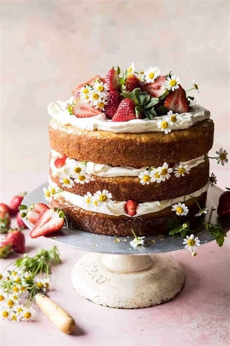 Strawberry Chamomile Naked Cake Half Baked Harvest