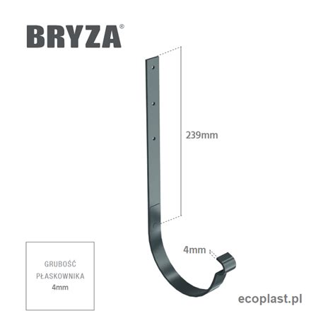 Bryza Stal Czarny Hak Rynnowy Mm Prosty Ecoplast