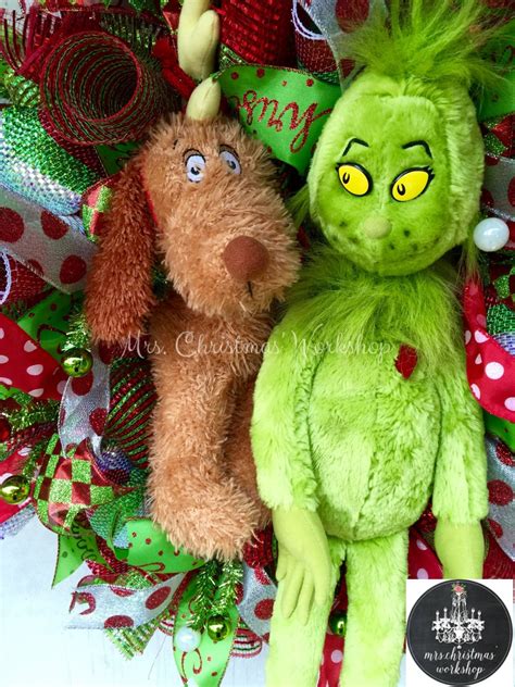 The Grinch Christmas Deco Mesh Wreath Max And Grinch Wreath