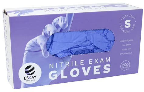 Eskay Nitrile Medical Gloves Purple Latex Free Exam Grade Box Of