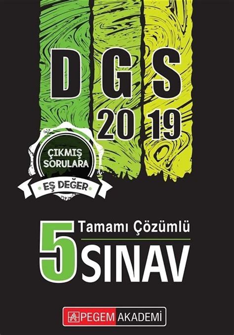 Pegem Yayınları 2019 DGS Tamamı Çözümlü 5 Sınav