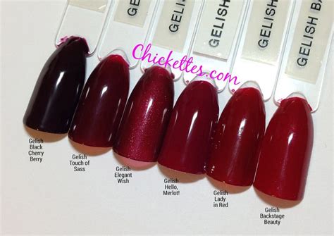 Gelish Get Color Fall Color Comparisons Red Gel Nails Gelish Nail