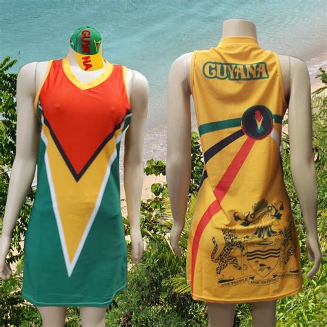 Guyana Flag And Coat Of Arms Summer Dressguyanese Carnival Etsy