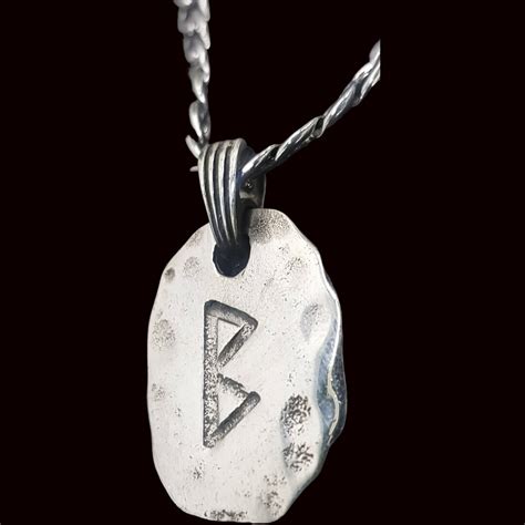 Viking Berkana Rune Pendant In Sterling Silver Handmade Vikings Etsy