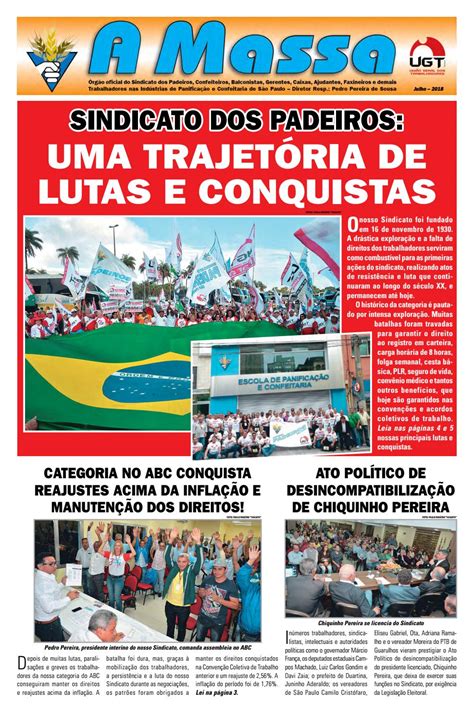 Jornal A Massa Julho By Sindicato Dos Padeiros De S O Paulo Issuu