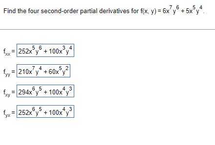 Solved Find The Four Second Order Partial Derivatives Fo