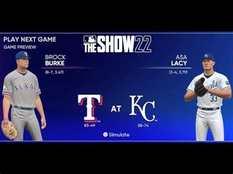 Mlb The Show Texas Rangers Franchise Yr Games Youtube