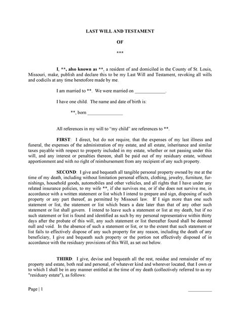 39 Last Will And Testament Forms And Templates Template Lab