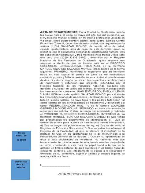 Acta De Requerimiento 2019 Pdf Instituciones Sociales Ciencias