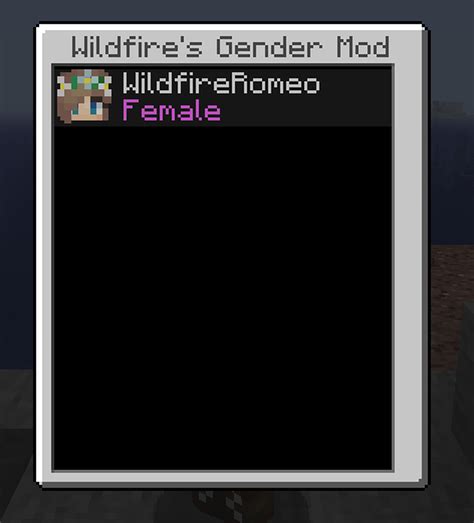 Wildfires Female Gender Mod Minecraft Mod