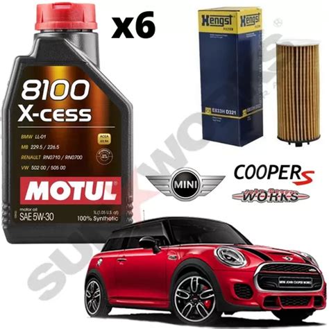 Kit Óleo Motul 8100 5w30 Mini Cooper S 2 0 2015 2016 2017 18