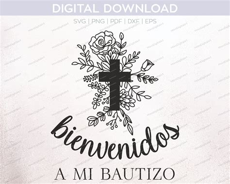 Bienvenidos A Mi Bautizo Png Svg Dxf To Cut Out With Cricut Or