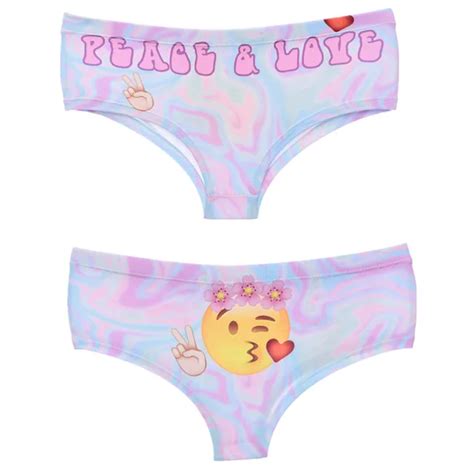 Buy Zhbslwt Emoji Tongue Yellow Pink Love 3d Print Underwear Women Female Pink