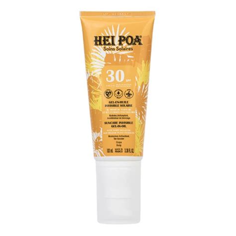 Hei Poa Gel En Huile Invisible Solaire Spf Au Mono De Tahiti