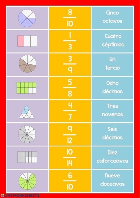 Ejercicio De Fracciones Unir Con Flechas Fractions Worksheets Math