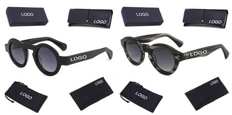 Customized High End Metal Logo Thick Acetate Fashionable Sunglasses