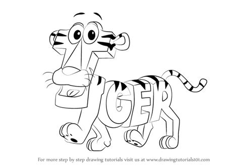 Learn How To Draw Tiger From Wordworld Wordworld Step By Step