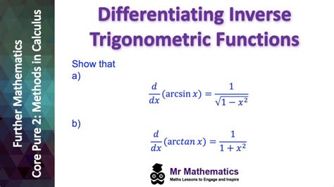 Differentiating Inverse Trigonometric Functions Mr