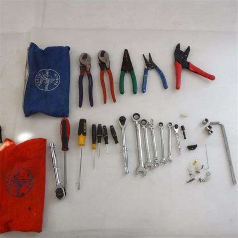 Assortment of 2 USED Klein Tool Bags with Assorted Small Hand Tools ...