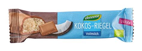 Dennree Kokos Riegel In Vollmilchschokolade Bio Naturpur Shop