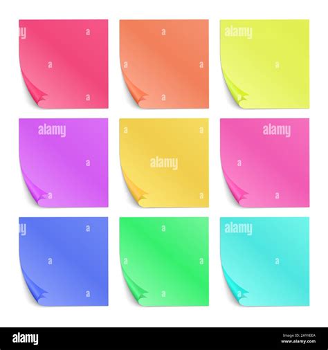 Color Post Its Paper Stickers For Notes Vector Set Note Reminder