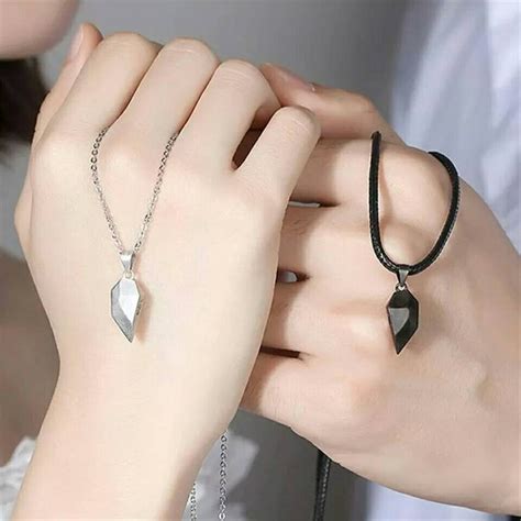 2 Pieces Magnetic Pair Necklace Interlocking Necklace Couple Etsy