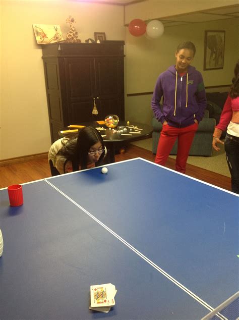 Blowing A Ping Pong Ball Into A Taped Off Circle On The Table Ping Pong Pong Ping Pong Table