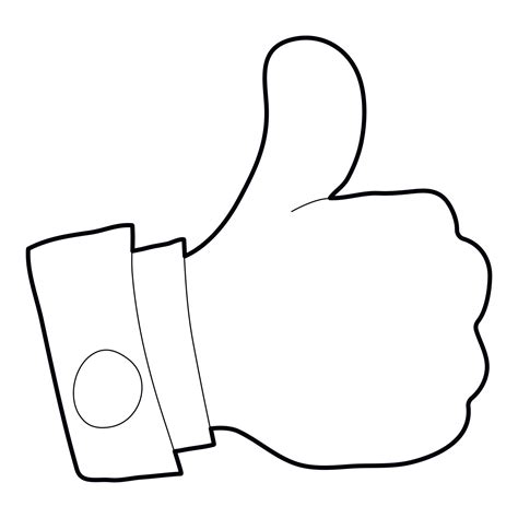 Thumbs up icon, outline style 15223159 Vector Art at Vecteezy