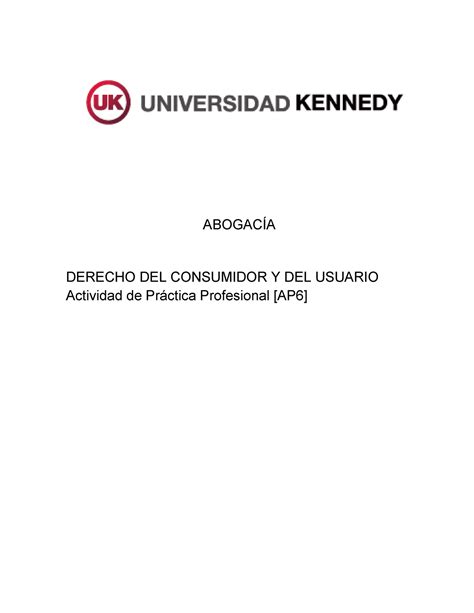 Trabajo 6 Consumidor AbogacÍa Derecho Del Consumidor Y Del Usuario