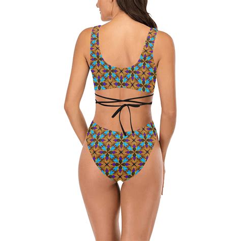 Dancing Triangles Cross String Bikini Set Model S Id D