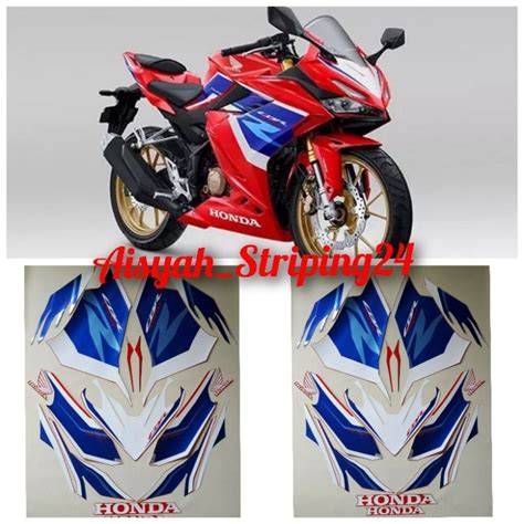 Jual STIKER STRIPING LIS BODY MOTOR HONDA CBR 150R 2021 MERAH BIRU