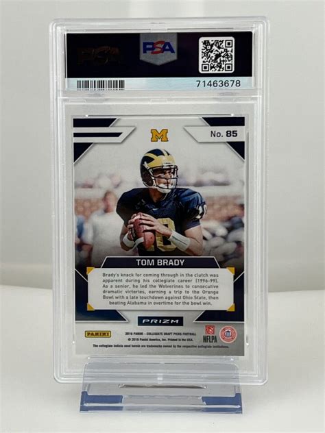 2016 Panini Prizm Collegiate Draft Picks Tom Brady Stained Glass PSA 9