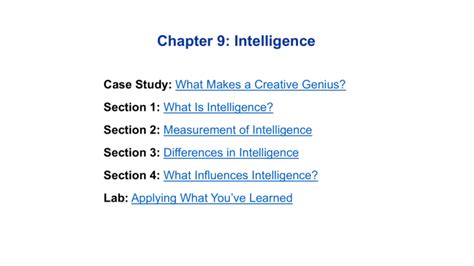 Chapter 9 Intelligence